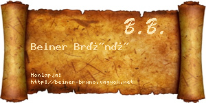 Beiner Brúnó névjegykártya